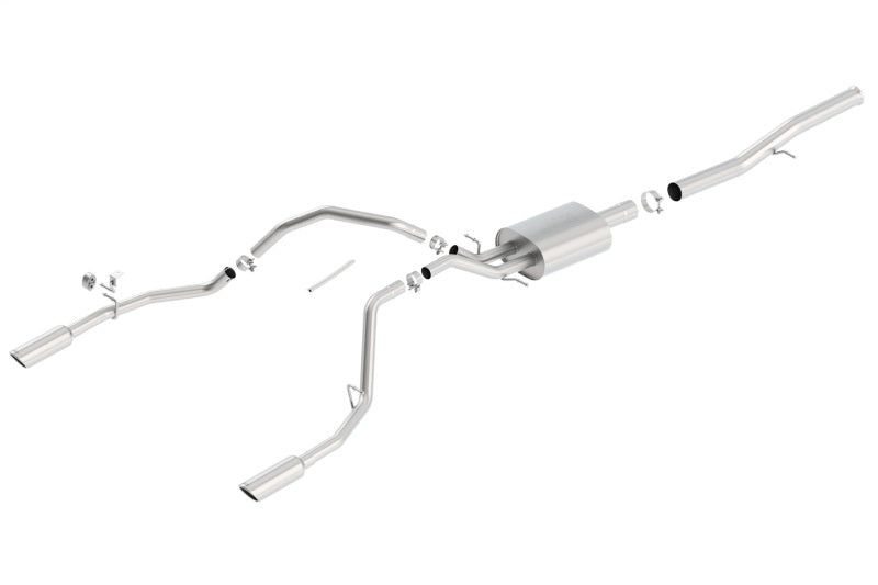 Borla 14 Silv/Sierra 1500 EC Std/CC Short 143.5in WB S-Type Single Split Rear Exit Cat-Back Exhaust 140571