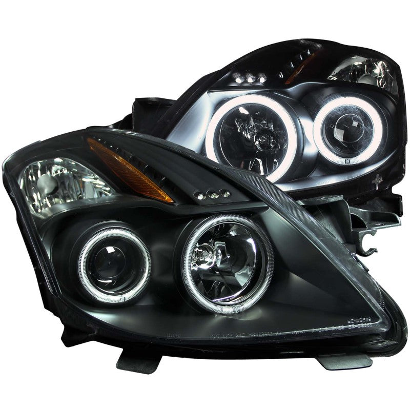 Anzo 2008-2009 Nissan Altima Projector Headlights w/ Halo Black (CCFL)