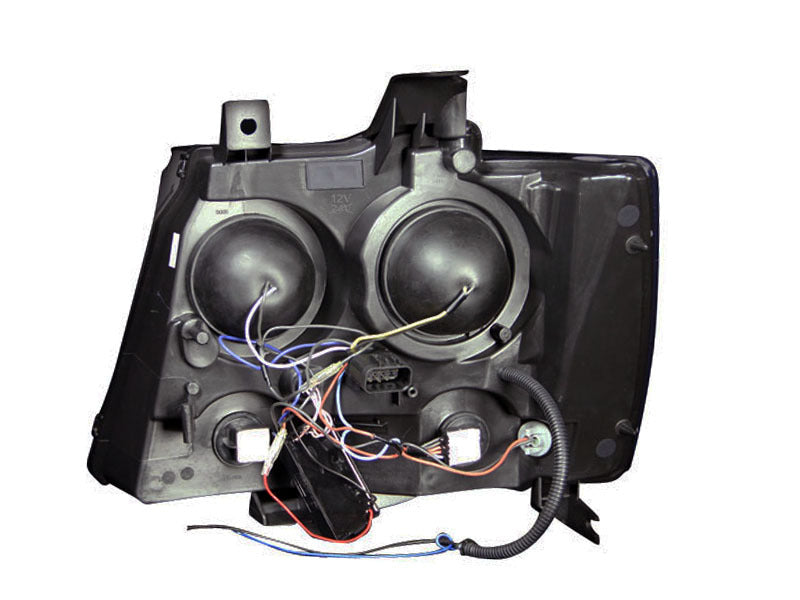 Anzo 2007-2013 Chevrolet Avalanche Projector Headlights w/ Halo Black(CCFL)