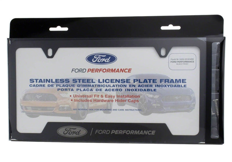 Ford Racing Stainless Steel Ford Performance License Plate Frame - Black M-1828-SS304BK