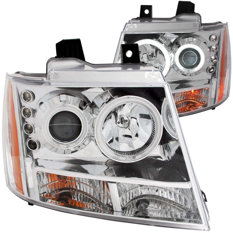 Anzo 2007-2013 Chevrolet Avalanche Projector Headlights w/ Halo Chrome