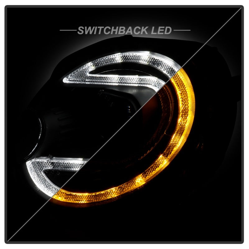 Spyder Mini Cooper 07-12 V2 Halogen Model Only Projector Headlights - Black PRO-YD-MC07V2SI-SBLB-BK 5088215