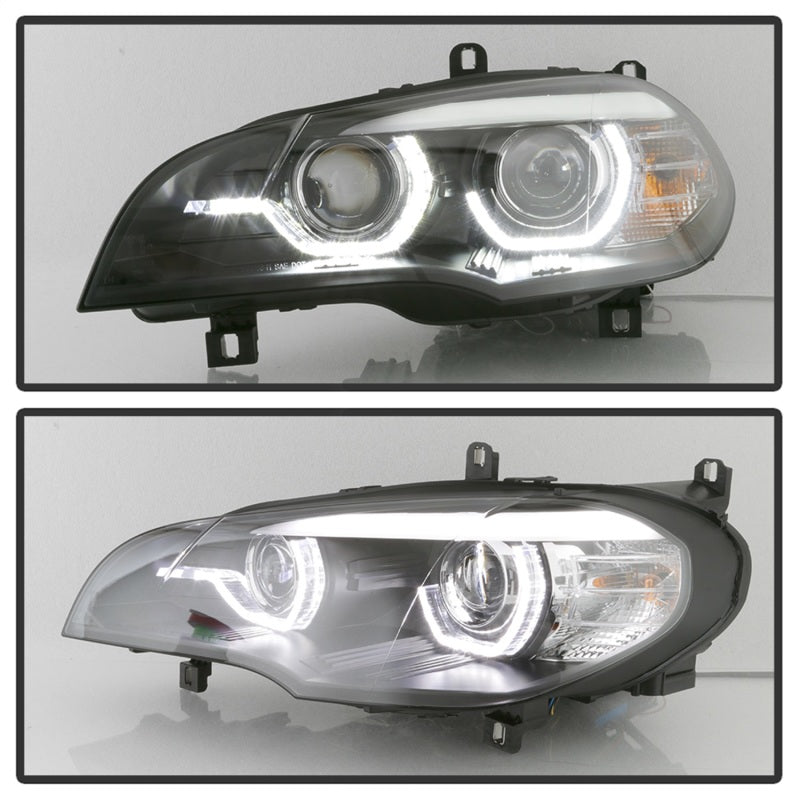 Spyder 07-10 BMW X5 E70 (HID Models Only) Projector Headlights - Black PRO-YD-BMWE7007-AFSHID-BK 5085481