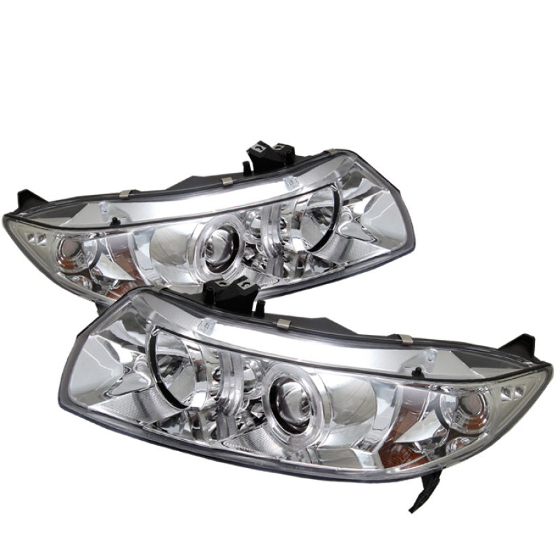 Spyder Honda Civic 06-08 2Dr Projector Headlights LED Halo Chrome High H1 Low H1 PRO-YD-HC06-2D-HL-C 5010797