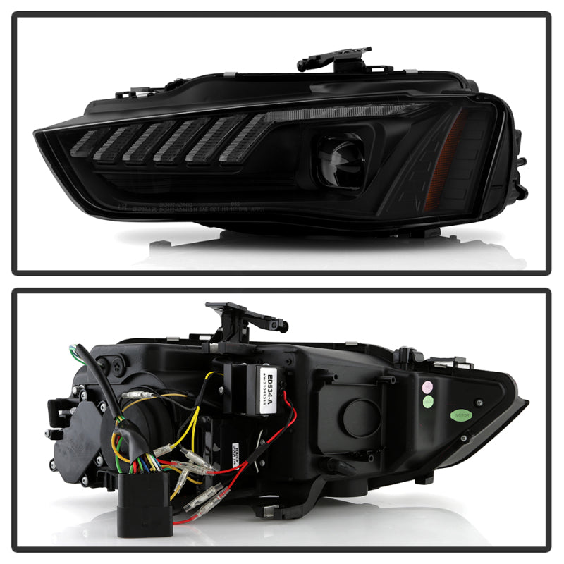 Spyder 13-16 Audi A4/S4 HID Model Only Projector Headlights - Black PRO-YD-AA413HIDSI-BK 5088338