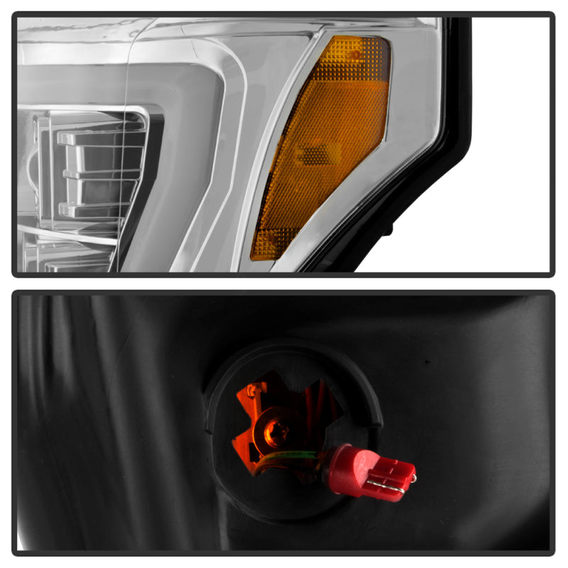 Spyder Ford F250/350/450 11-16 V2 High-Power LED Headlights-White Light Bar-Chrome PRO-YD-FS11V2PL-C 5087881