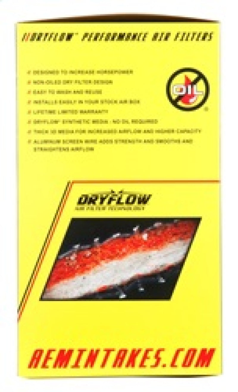 AEM Induction AEM DryFlow Air Filter - Round Tapered 5in Top OD x 6 Base OD x 5.563in H x 3in Flange ID 21-203D-XK