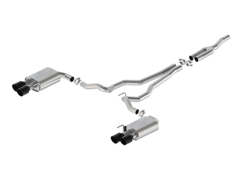 Ford Racing 2024 Mustang 2.3L Extreme Non-Active Cat-Back Exhaust w/GT Valance - Black Tip M-5200-M2EBV
