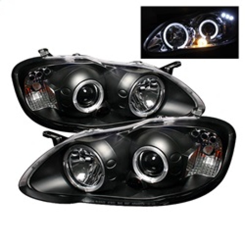 Spyder Projector Headlights | Toyota Corolla 2003-2008 | LED Halo, Black
