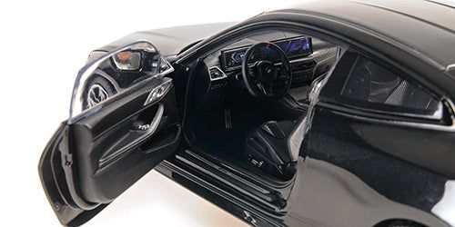 Minichamps 2024 BMW M4 Coupe (G82) w/ Black Carbon Roof Black Metallic 1:18