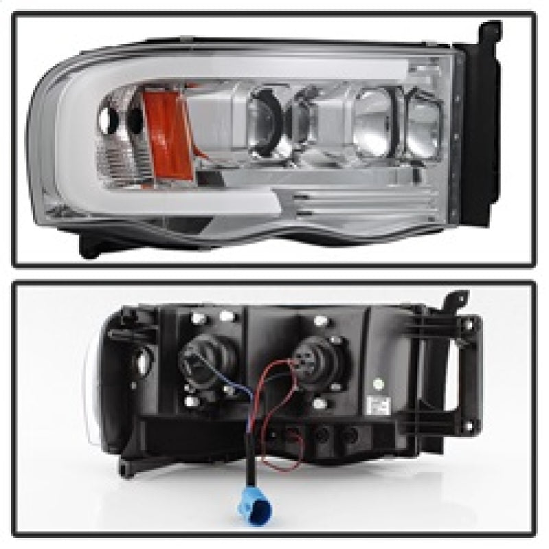 Spyder Dodge Ram 1500 02-05 V2 Projector Headlights - Light Bar DRL - Chrome PRO-YD-DR02V2-LB-C 5084613