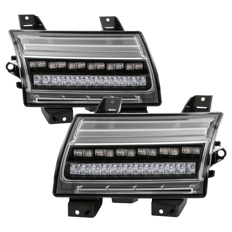Spyder Jeep Wrangler 2018-2019 ( LED Model Only) LED Front Bumper Lights - Sequential Signal - Black 5086808