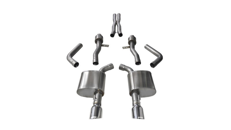 Corsa Performance 15-16 Dodge Charger SRT / Scat Pack / R/T 6.4L Polished Sport Cat-Back
