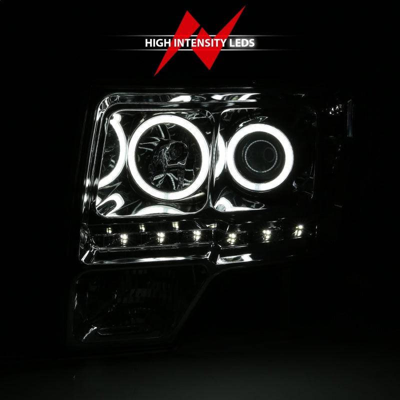 Anzo 2009-2014 Ford F-150 Projector Headlights w/ Halo Chrome (CCFL) G2