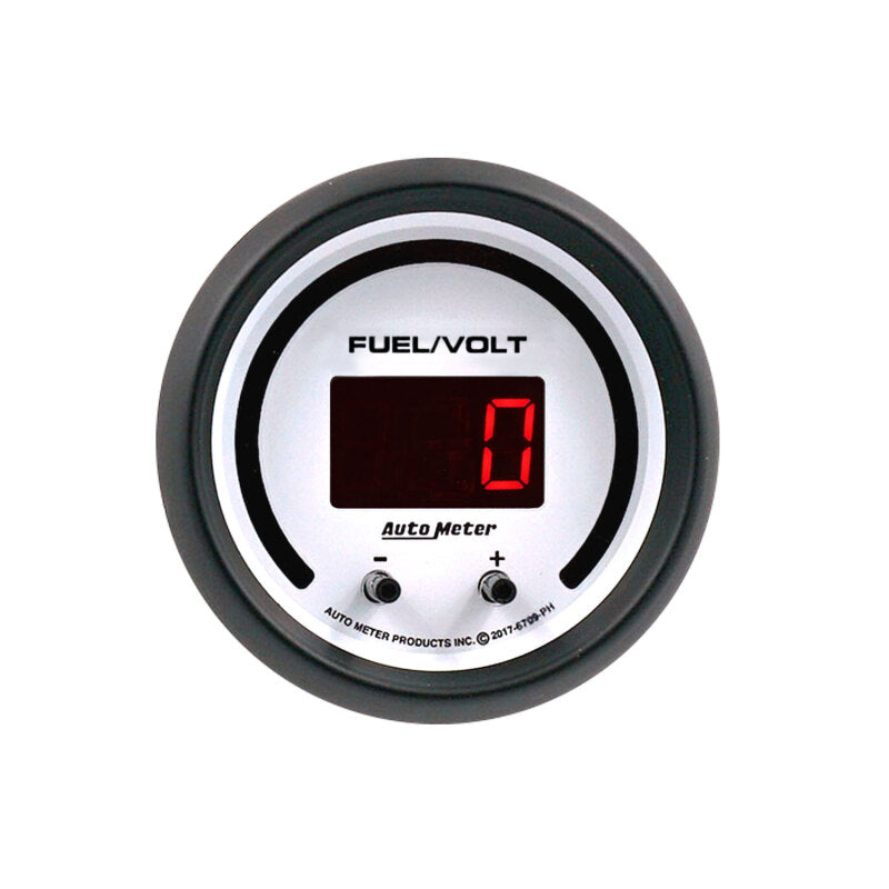 Autometer 52.4mm White Switchable 0-100 Fuel Level/8-18V Voltmeter Phantom Elite Digital Gauge 6709-PH