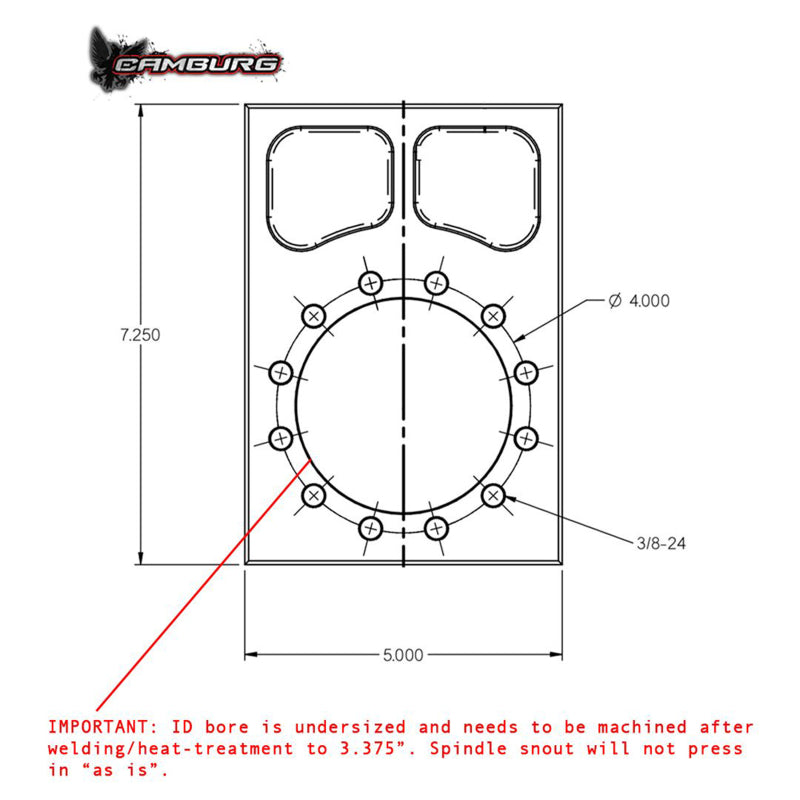 Camburg 4130 TT Bolt-on Spindle Snout Block CAM-010061