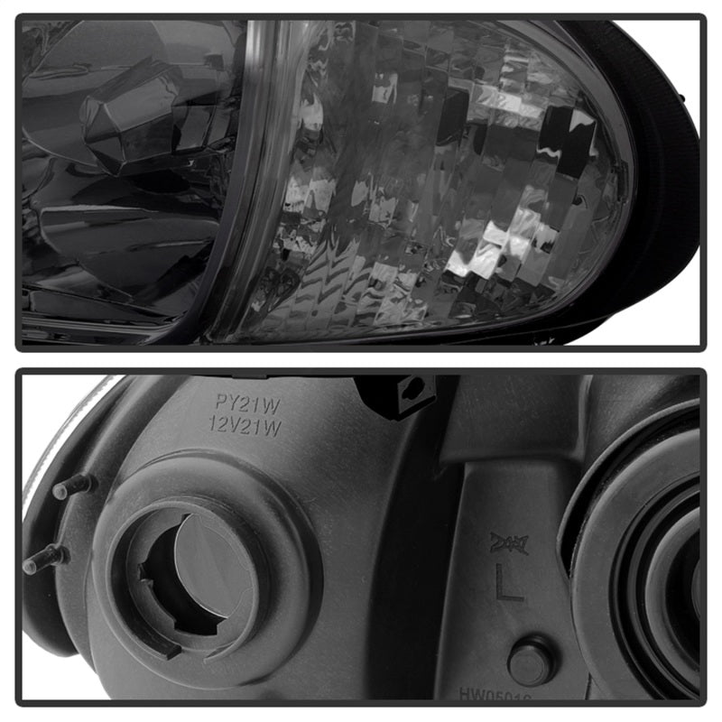 SPYDER Xtune Honda Del Sol 93-97 1Pc Crystal Headlights Smoke HD-ON-HDEL93-1P-SM 5013439
