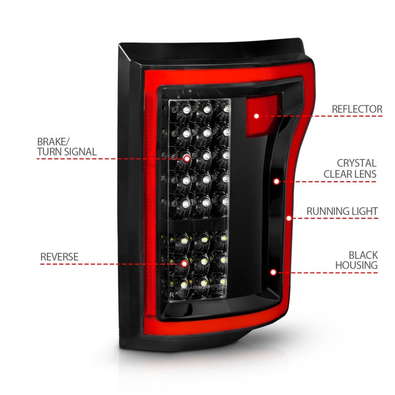 Anzo 2015-2016 Ford F-150 LED Taillights Black