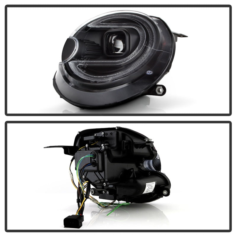 Spyder Mini Cooper 07-12 V2 Halogen Model Only Projector Headlights - Black PRO-YD-MC07V2SI-SBLB-BK 5088215