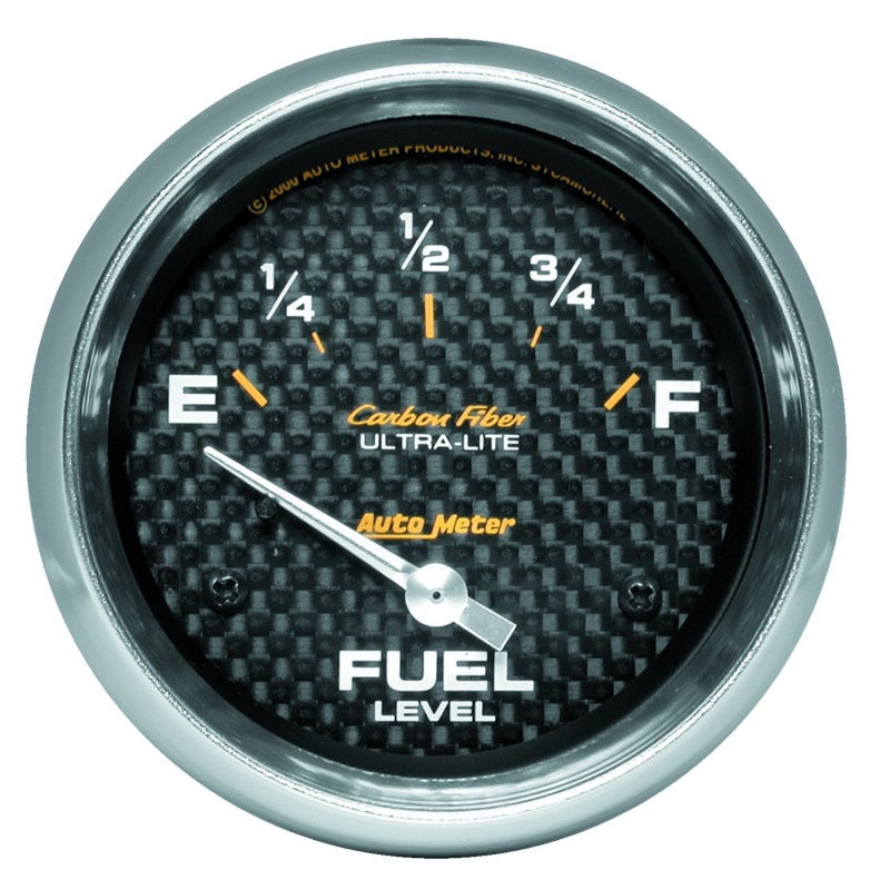 AutoMeter Gauge Fuel Level 2-5/8in. 240 Ohm(e) to 33 Ohm(f) Elec Carbon Fiber 4816