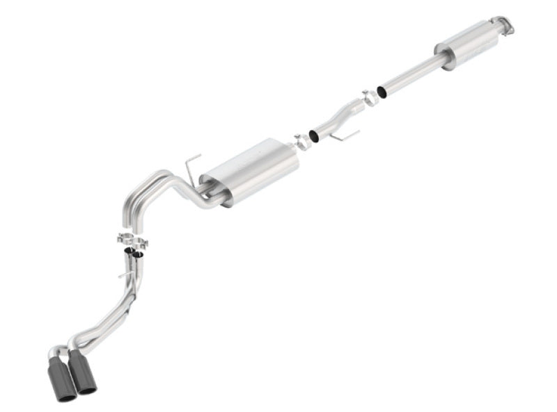 Borla 15-17 Ford F-150 2.7/3.5L V6 / 5.0 V8 2/4WD Black Chrome Angle-Cut Side Exit Catback Exhaust 140617BC