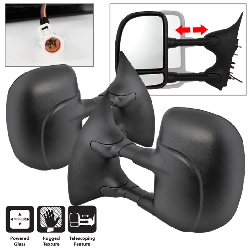 SPYDER Xtune Ford Superduty 02-07 L&R Manual Extendable Power Adjust Mirror MIR-FDSD99S-PW-SET 9935664