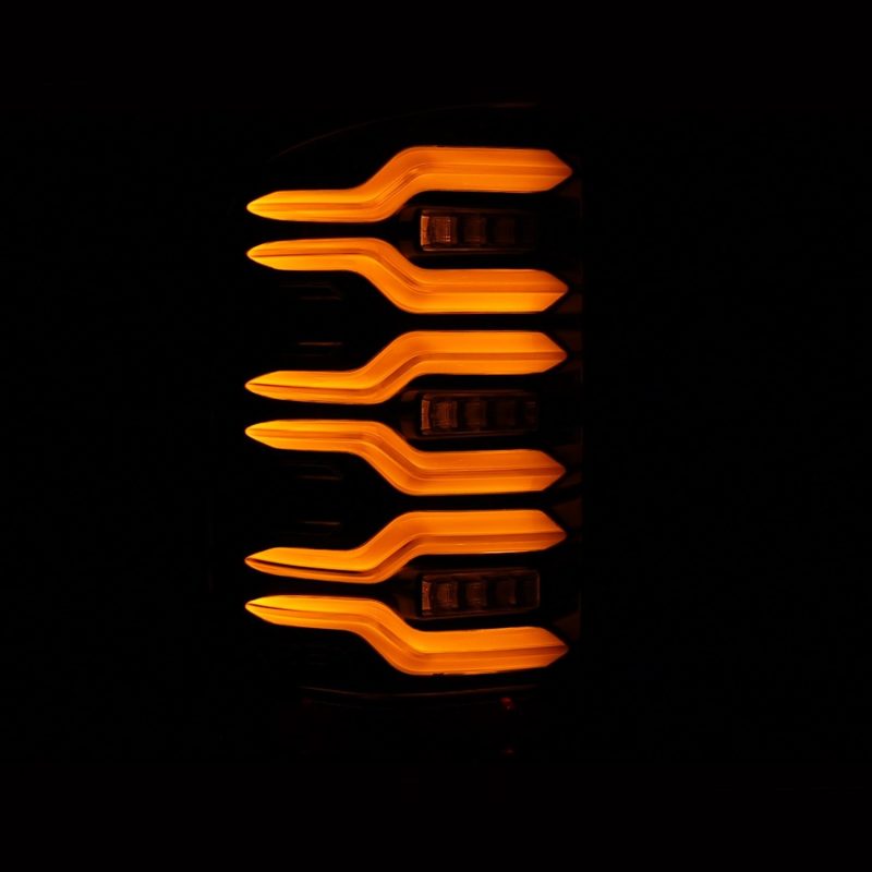 AlphaRex 14-18 GMC Sierra 1500/2500HD/3500HD LUXX-Series LED Tail Lights Alpha-Blk Actv Lgt Seq. Sig 630030 *Discontinued