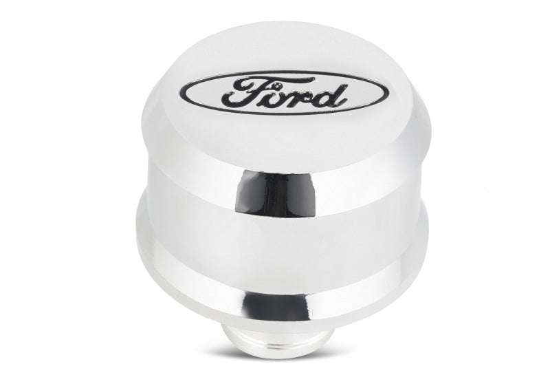 Ford Valve Cover Breather w/ Slant Edge Alm Chrome FRD302-439