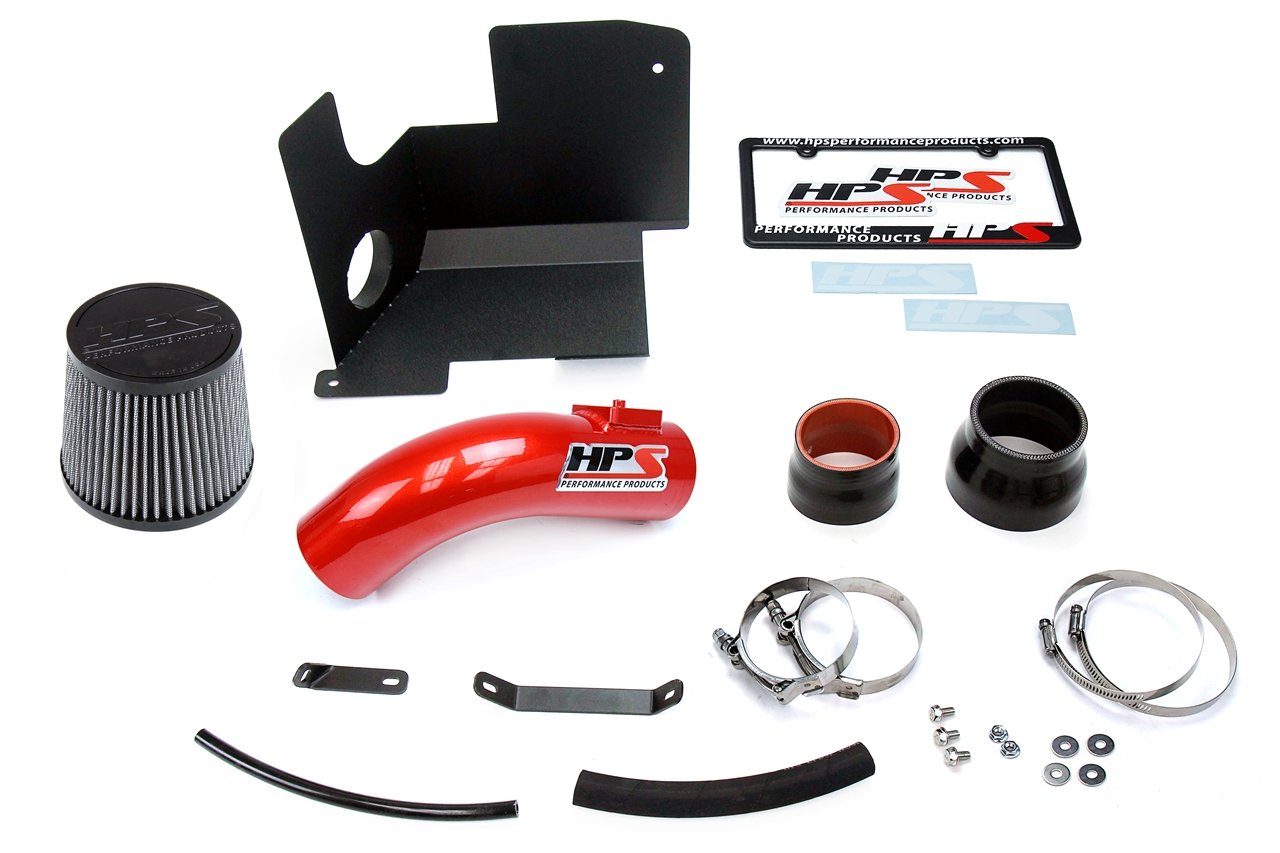 HPS Shortram Air Intake Kit 2012-2015 Honda Civic Si 2.4L, Includes Heat Shield, Red