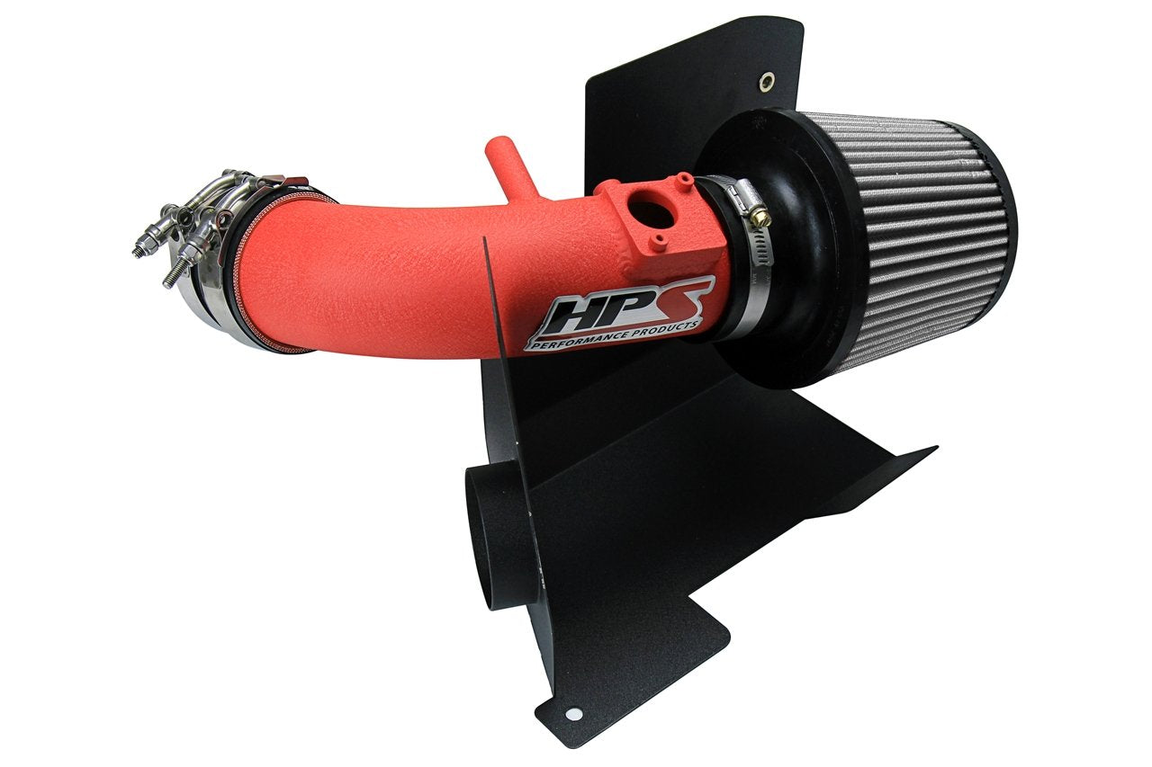 HPS Shortram Air Intake Kit 2012-2015 Honda Civic Si 2.4L, Includes Heat Shield, Wrinkle Red