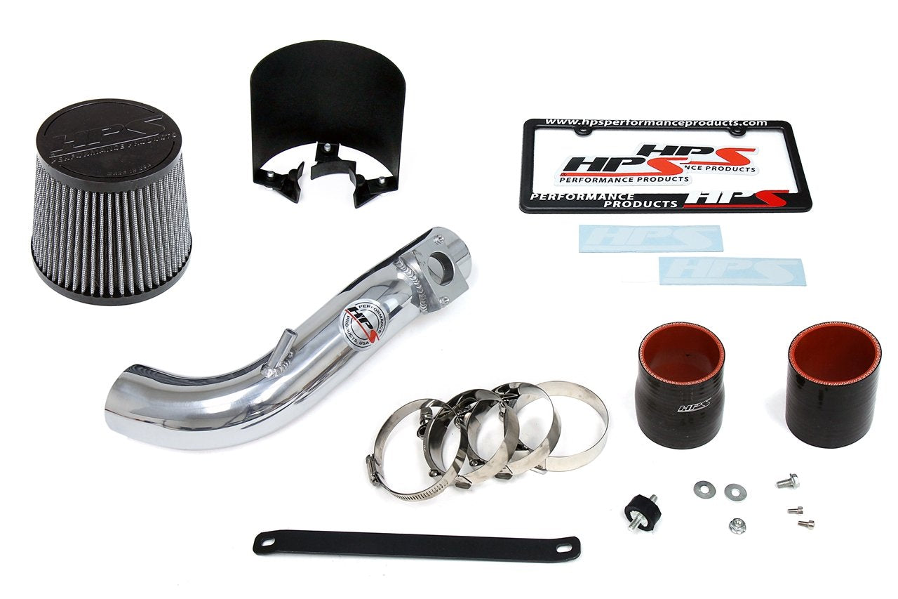 HPS Performance HPS Shortram Air Intake Kit 2008-2014 Mitsubishi Lancer 2.0L 2.4L Non Turbo, Includes Heat Shield, Polish