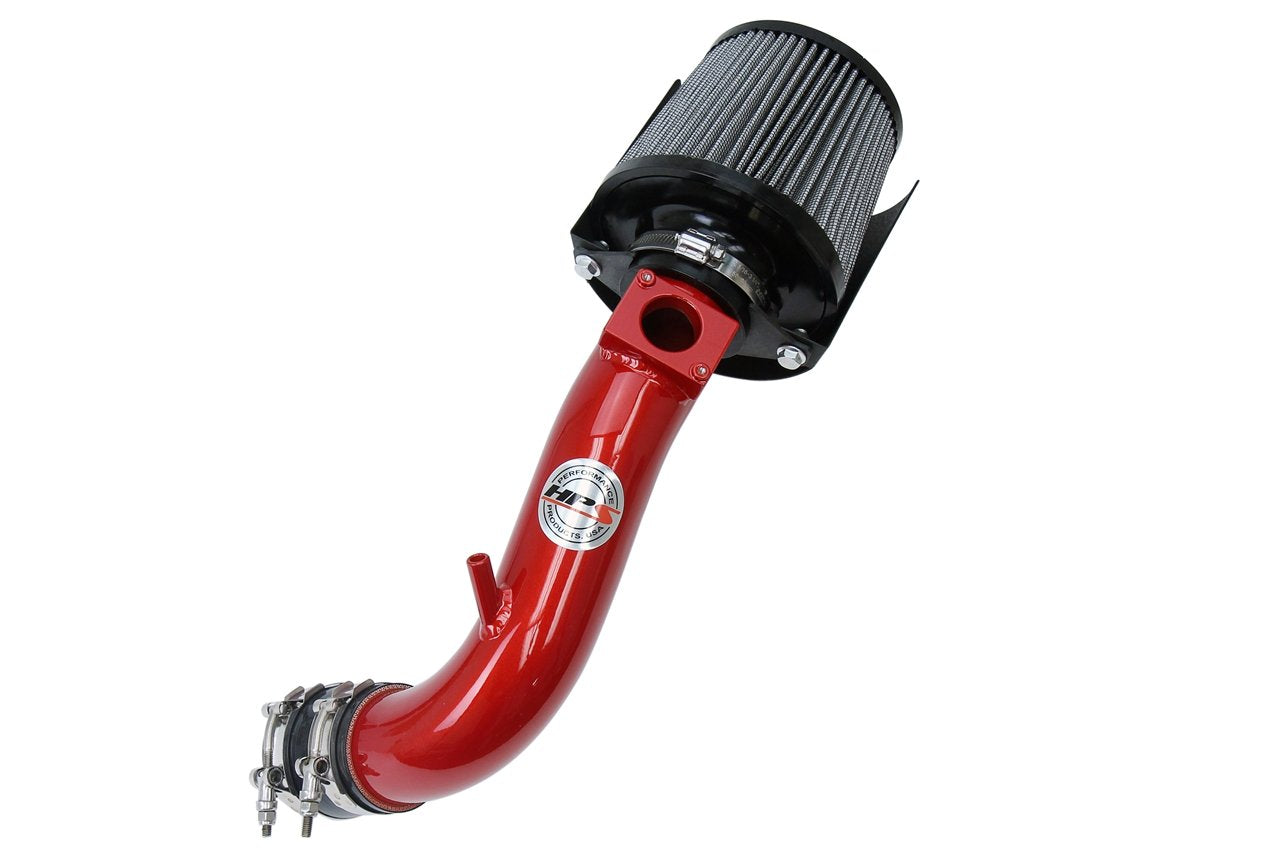 HPS Performance Shortram Air Intake Kit 2008-2014 Mitsubishi Lancer 2.0L 2.4L Non Turbo, Includes Heat Shield, Red