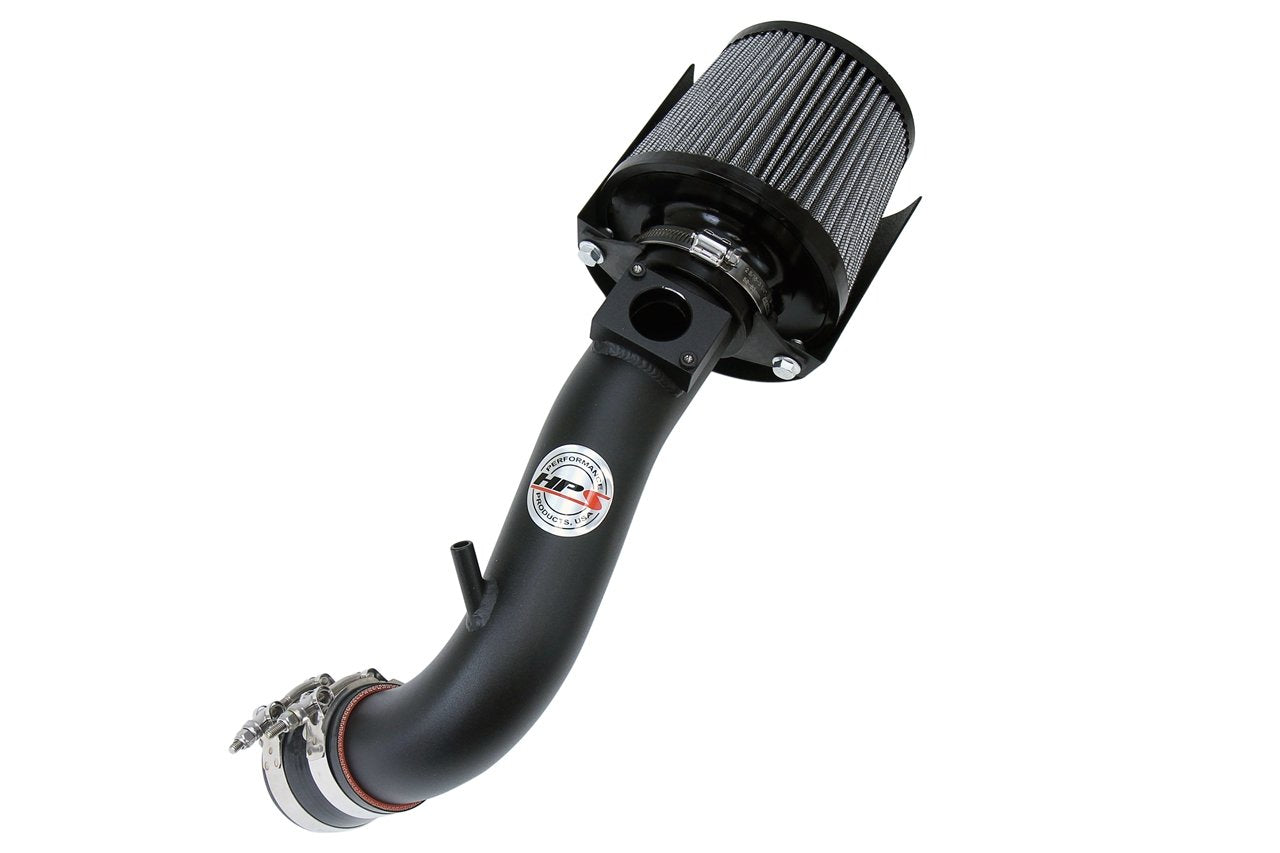 HPS Performance Products Shortram Air Intake Kit 2008-2014 Mitsubishi Lancer 2.0L 2.4L Non Turbo, Includes Heat Shield, Black