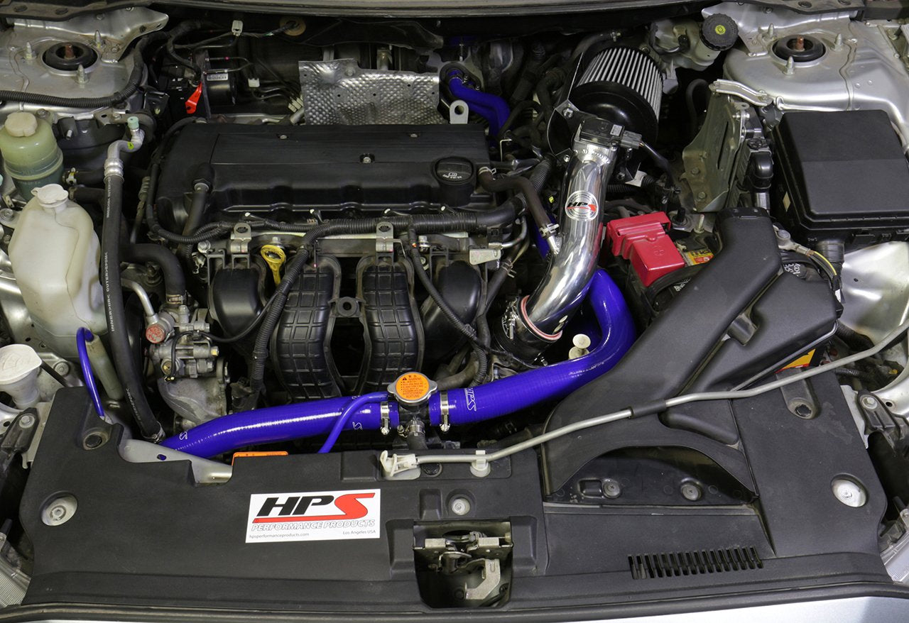 HPS Performance Products Shortram Air Intake Kit 2008-2014 Mitsubishi Lancer 2.0L 2.4L Non Turbo, Includes Heat Shield, Black