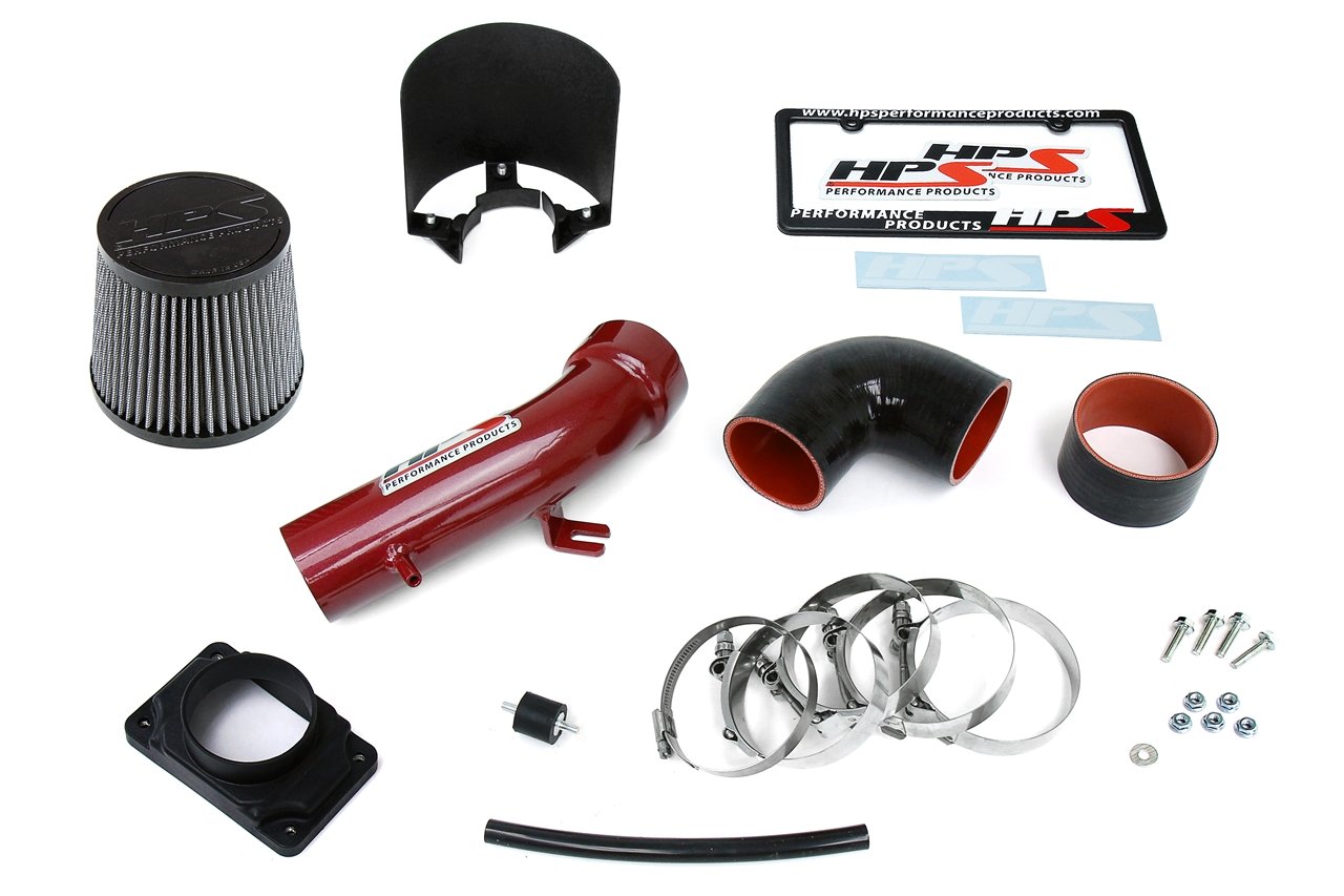 HPS Shortram Air Intake Kit 1999-2003 Mitsubishi Galant V6 3.0L, Includes Heat Shield, Red