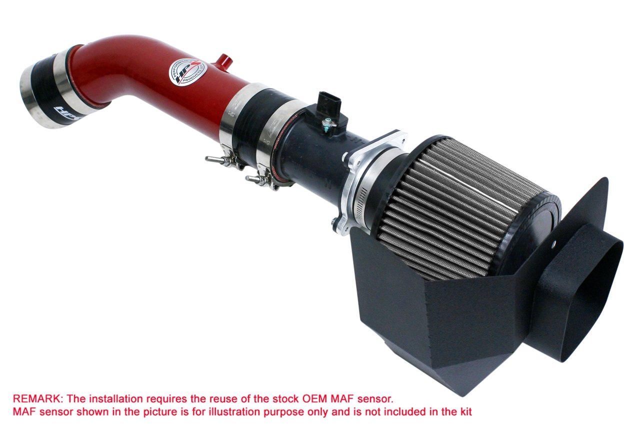 HPS Shortram Air Intake Kit 2003-2006 Nissan 350Z 3.5L V6, Includes Heat Shield, Red