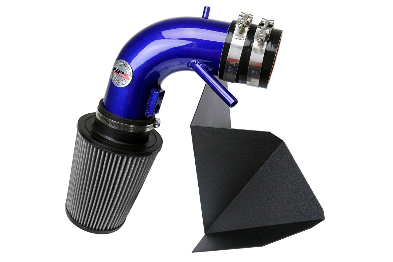 HPS Shortram Air Intake Kit 2013-2015 Hyundai Genesis Coupe 3.8L V6, Includes Heat Shield, Blue