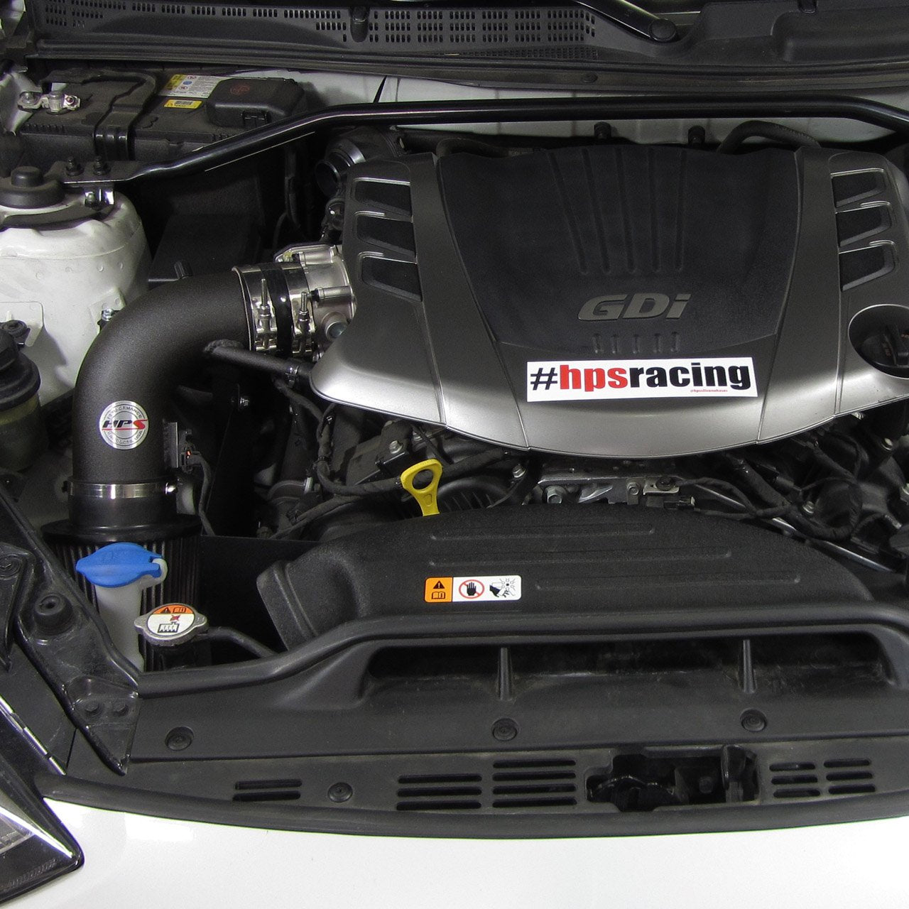HPS Shortram Air Intake Kit 2013-2015 Hyundai Genesis Coupe 3.8L V6, Includes Heat Shield, Polish