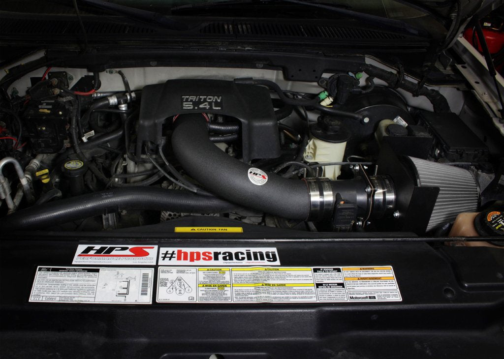 HPS Shortram Air Intake Kit 1997-2003 Ford F150 4.6L 5.4L V8, Includes Heat Shield, Black