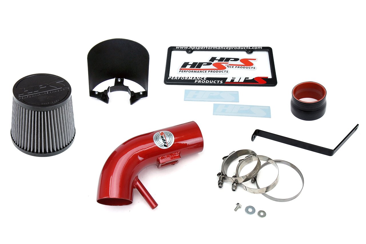 HPS Shortram Air Intake Kit 2013 Nissan Altima Coupe 2.5L 4Cyl, Includes Heat Shield, Red