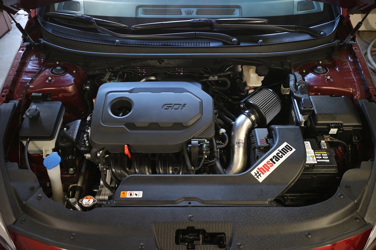 HPS Shortram Air Intake Kit 2016-2018 Kia Optima 2.4L Non Turbo, Includes Heat Shield, Black