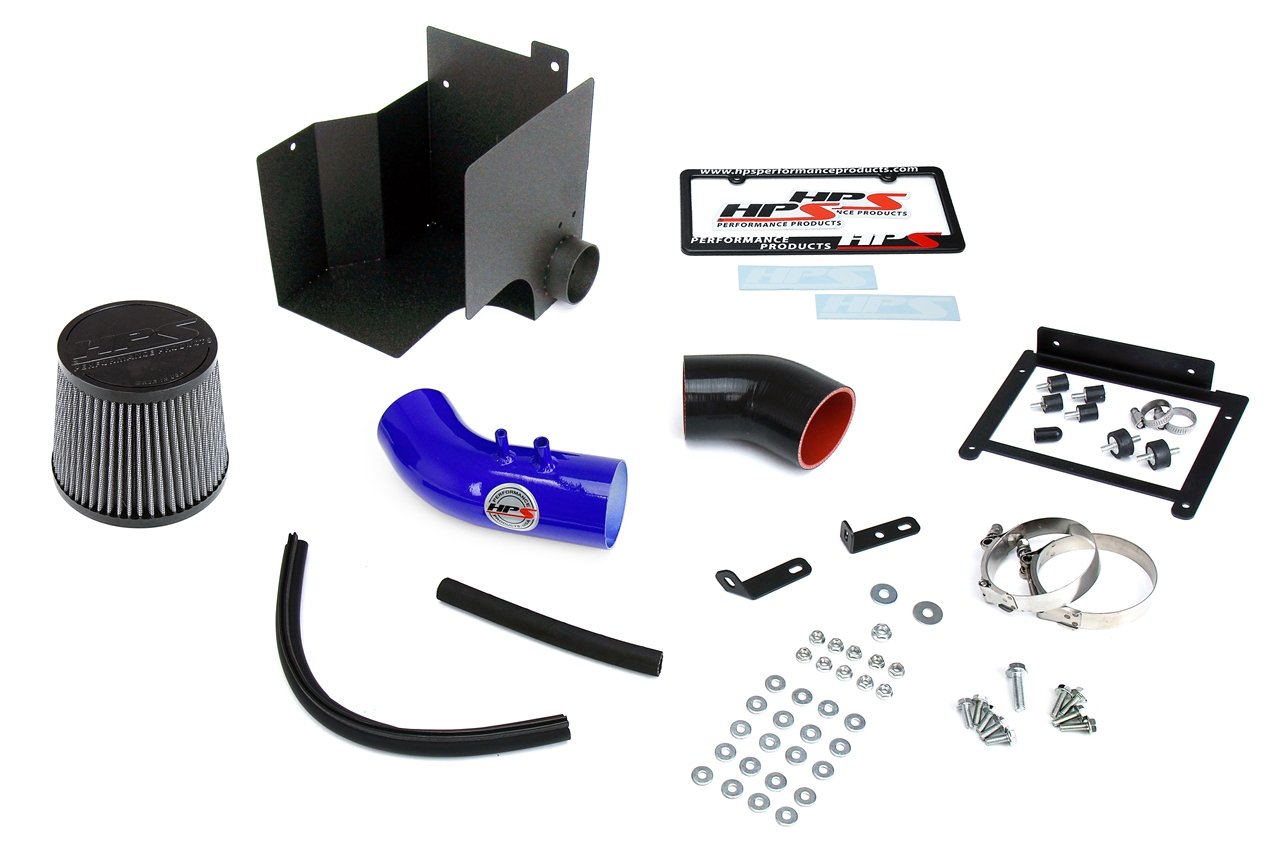 HPS Performance Products HPS Shortram Air Intake Kit 2013 Kia Forte5 2.0L, Includes Heat Shield, Blue