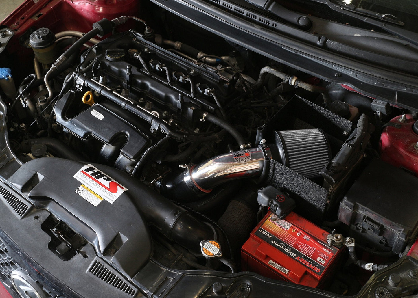 HPS Performance Products HPS Shortram Air Intake Kit 2013 Kia Forte5 2.0L, Includes Heat Shield, Polish