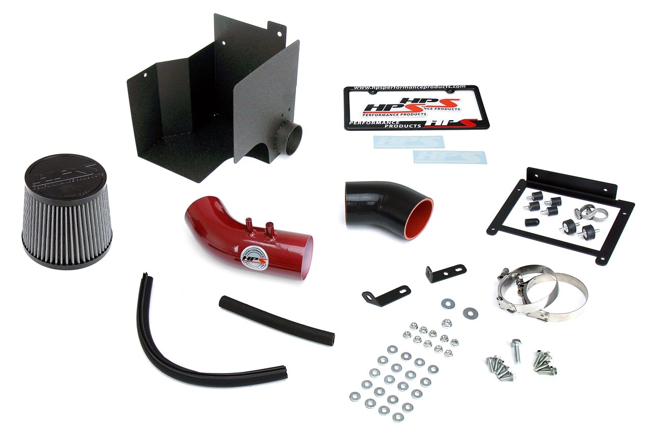 HPS Performance Products Shortram Air Intake Kit 2010-2013 Kia Forte Koup 2.4L, Includes Heat Shield, Red
