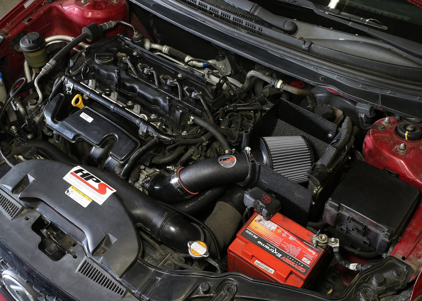 HPS Performance Products HPS Shortram Air Intake Kit 2010-2013 Kia Forte Koup 2.4L, Includes Heat Shield, Black