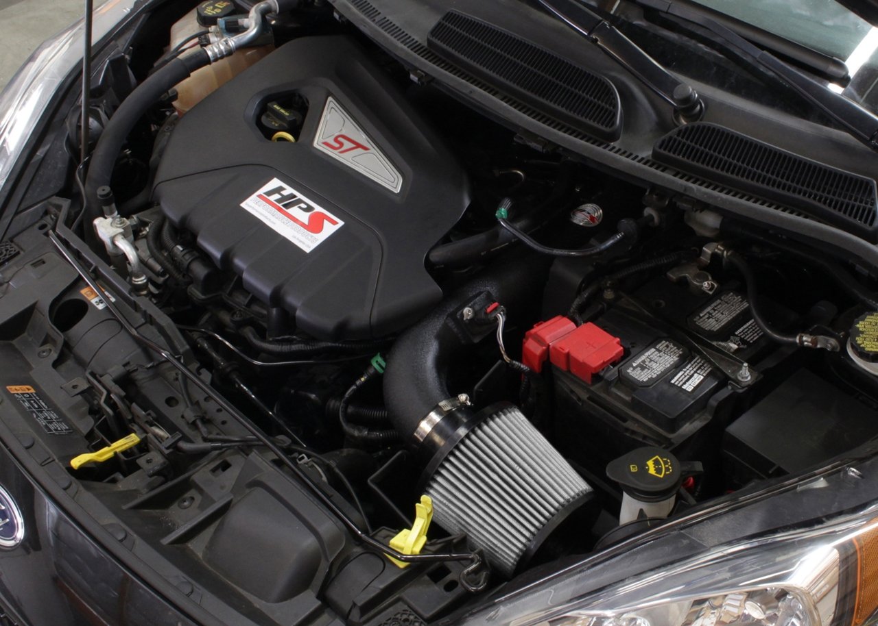 HPS Shortram Air Intake Kit 2014-2015 Ford Fiesta ST 1.6L Turbo, Includes Heat Shield, Black