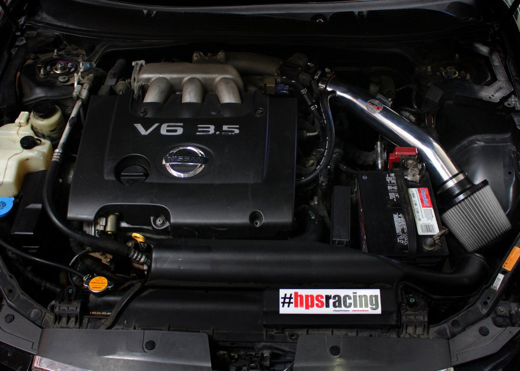 HPS Performance HPS Shortram Air Intake Kit 2004-2008 Nissan Maxima V6 3.5L, Includes Heat Shield, Blue