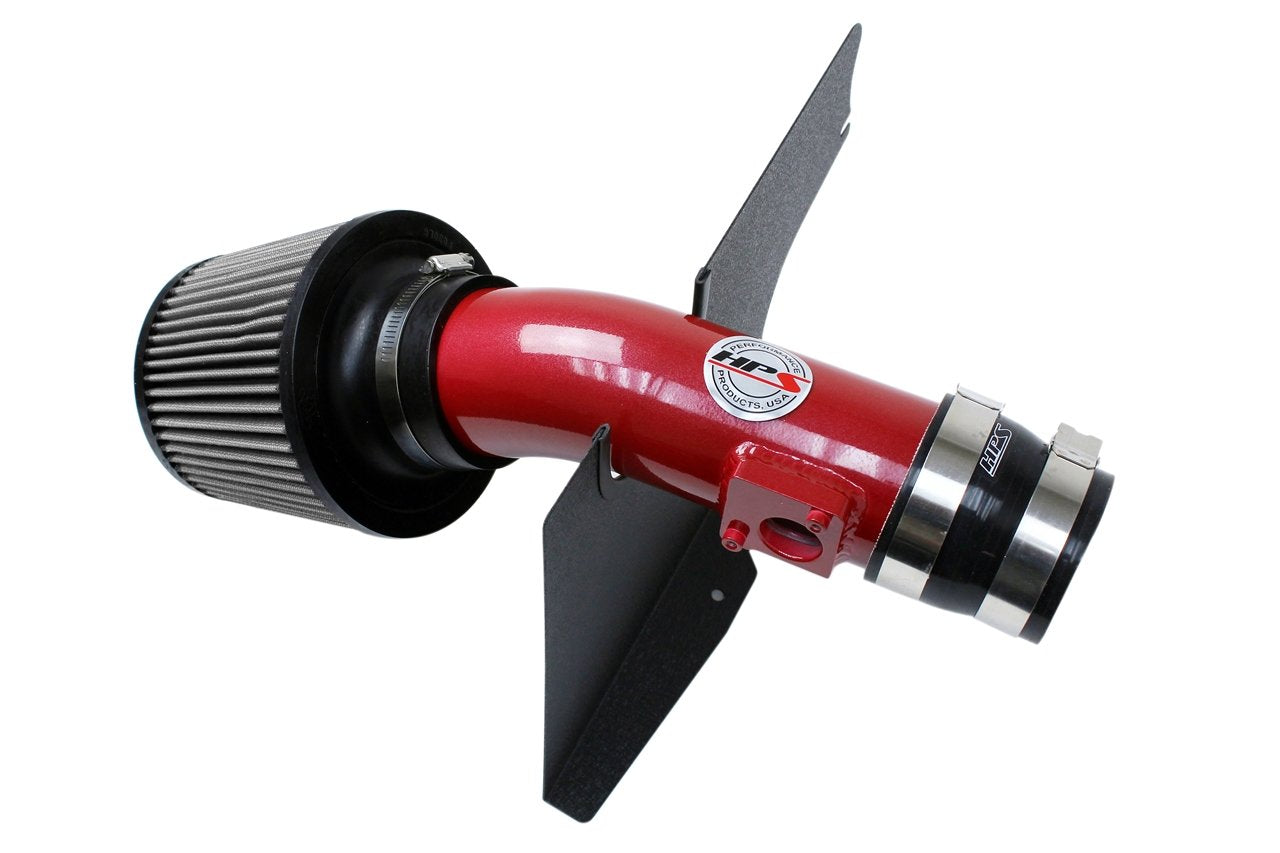 HPS Shortram Air Intake Kit 2008-2014 Subaru WRX 2.5L Turbo, Includes Heat Shield, Red