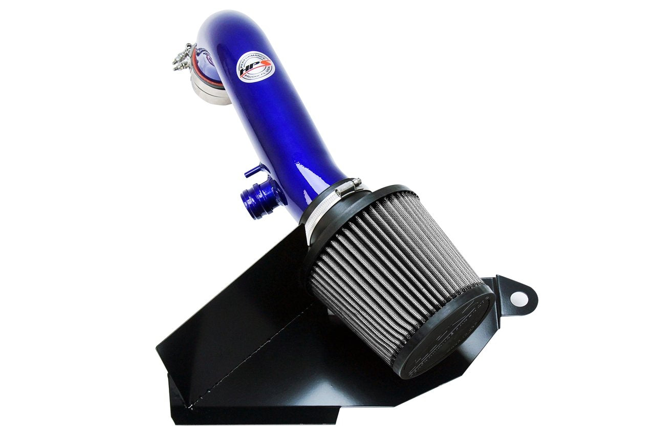 HPS Performance Products Shortram Air Intake Kit 2015-2017 Volkswagen Golf 1.8T TSI Turbo, Includes Heat Shield, Blue