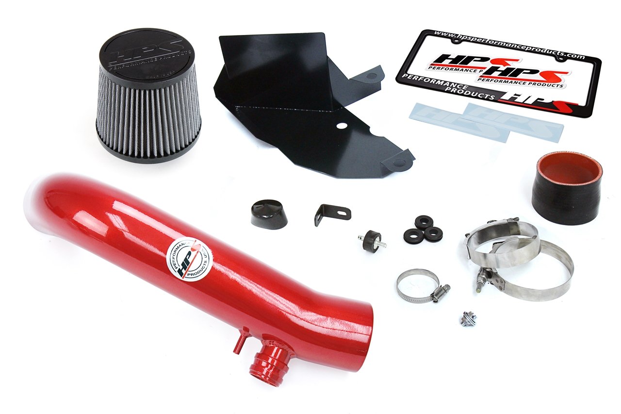 HPS Shortram Air Intake Kit 2015-2017 Audi S3 2.0T TFSI Turbo, Includes Heat Shield, Red